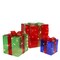 Northlight Lighted Gift Box Outdoor Christmas Decoration - 10" - Multicolor -Set of 3